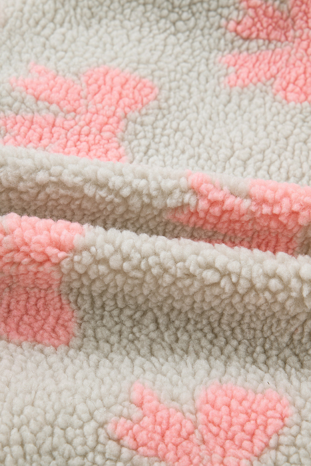 Bow Sherpa Quarter Zip Drop Shoulder Sweatshirt