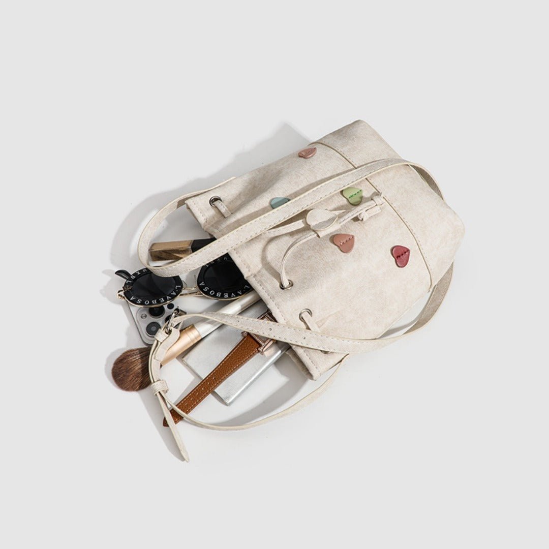 Trendy Small Crossbody Bag – Fashionable Drawstring Bucket Bag for Students, Versatile Shoulder Purse hobo