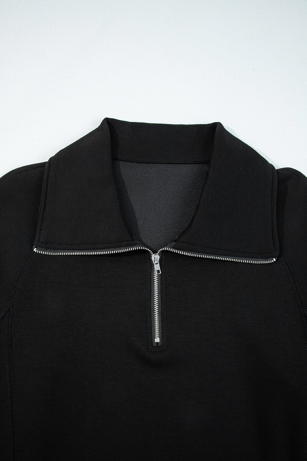 Solid Quarter-Zip Top and Drawstring Pants Set