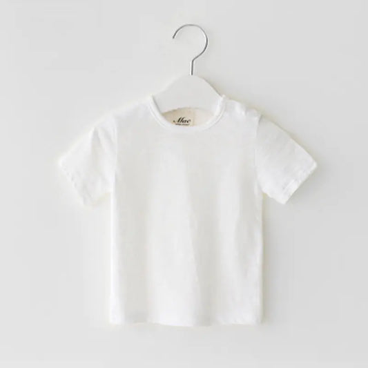 Soft Comfortable Short Sleeve Solid Color T-Shirt for Kids - # BAAA1111010006