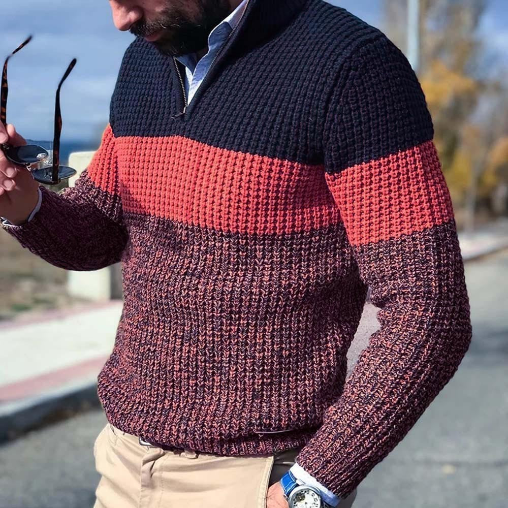 Men's Casual Color Block Sweater