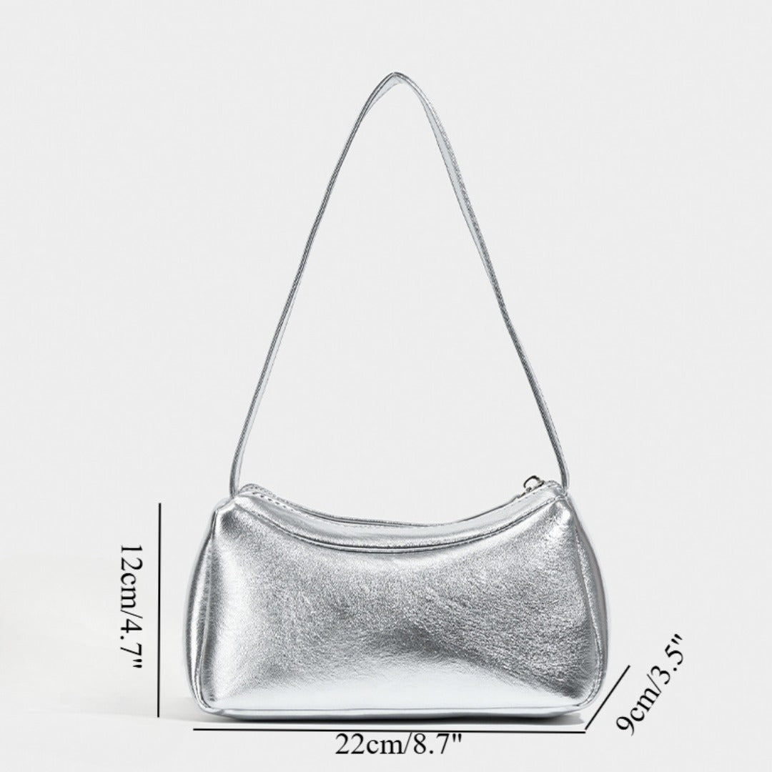 Silver small shoulder bag Design Underarm Bag, Bag Women's Summer Temperament Versatile Shoulder Bag  Hobo Handbag
