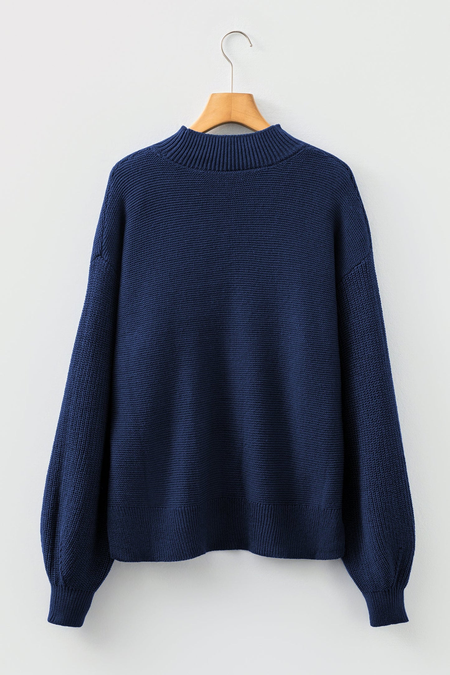 Solid Front Seam Drop Shoulder Sweater
