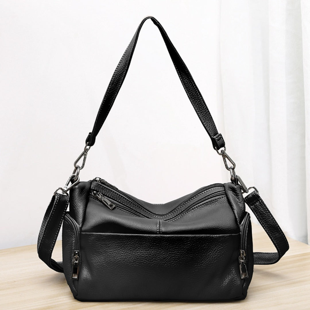Elegant Genuine Leather Shoulder Bag – Stylish Crossbody & Underarm Mommy Bag hobo