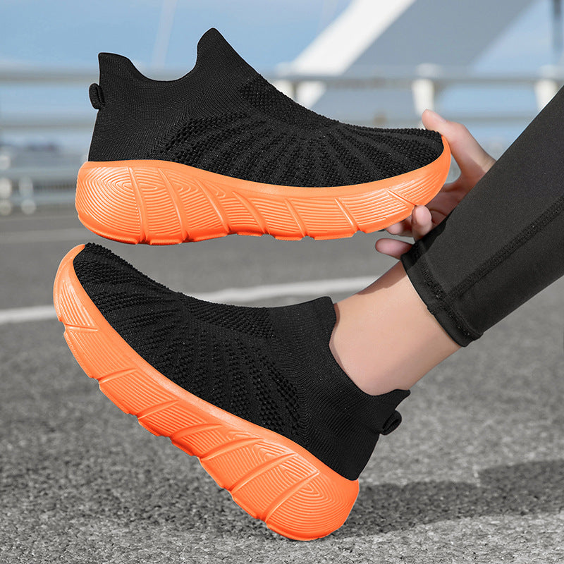 Thick-soled fly-knit sports shoes