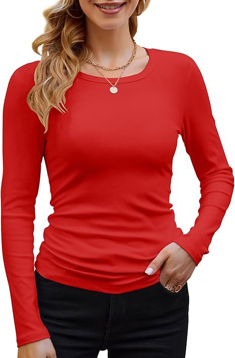 Womens Ribbed Long Sleeve T-Shirt