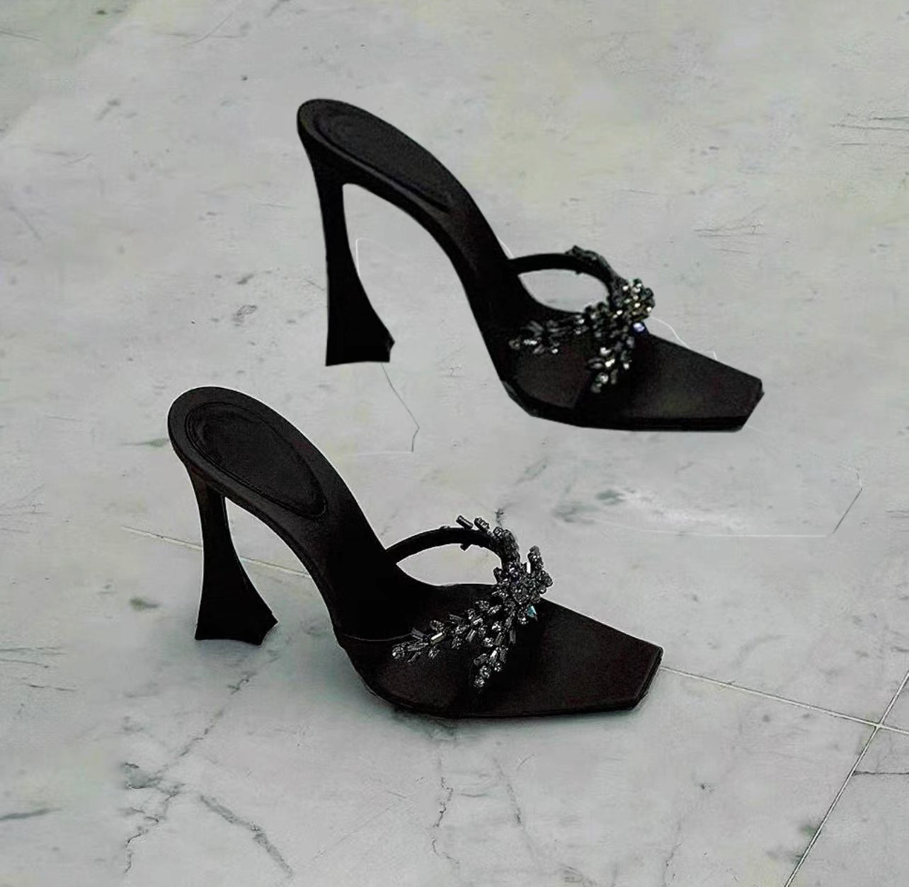 Rhinestone Chain High Heel