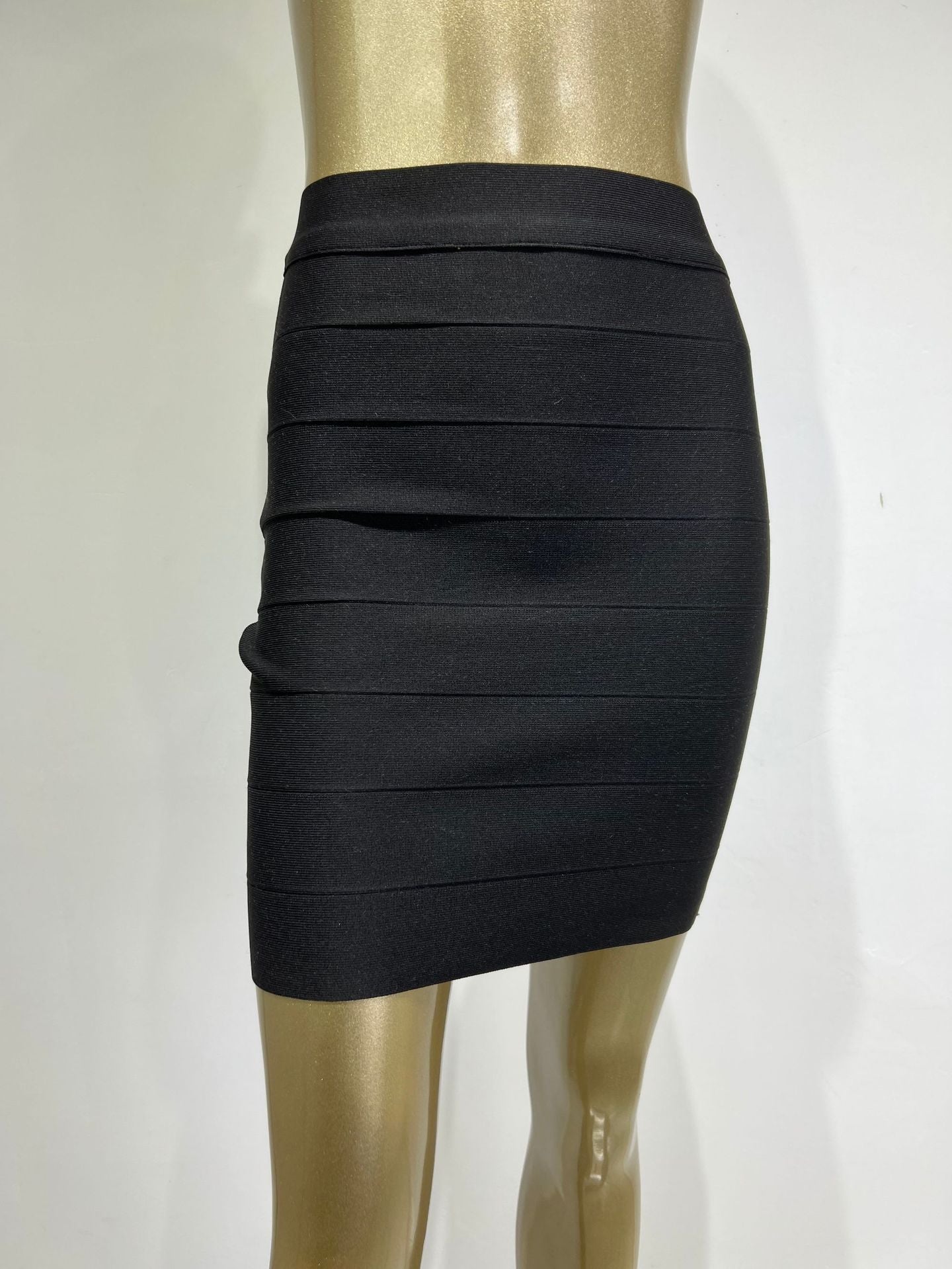 Elastic High Waist Striped Mini Skirt