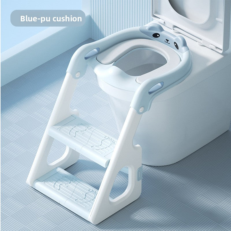 Foldable stepped auxiliary stool toilet