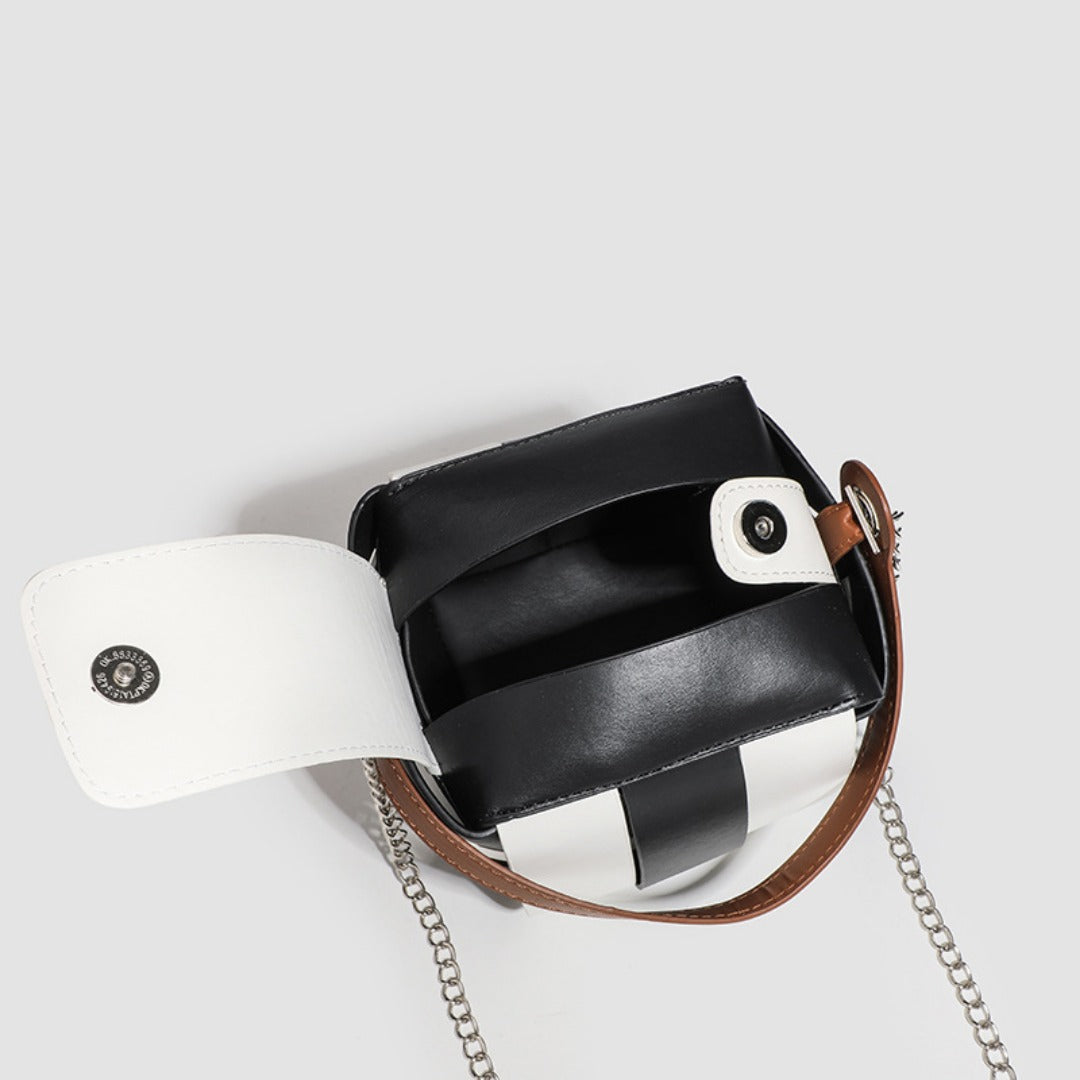 Fashion Contrasting Color PU Stylish Daily Commuter Bag - Simple Women's Shoulder Bag & Small Crossbody Tote