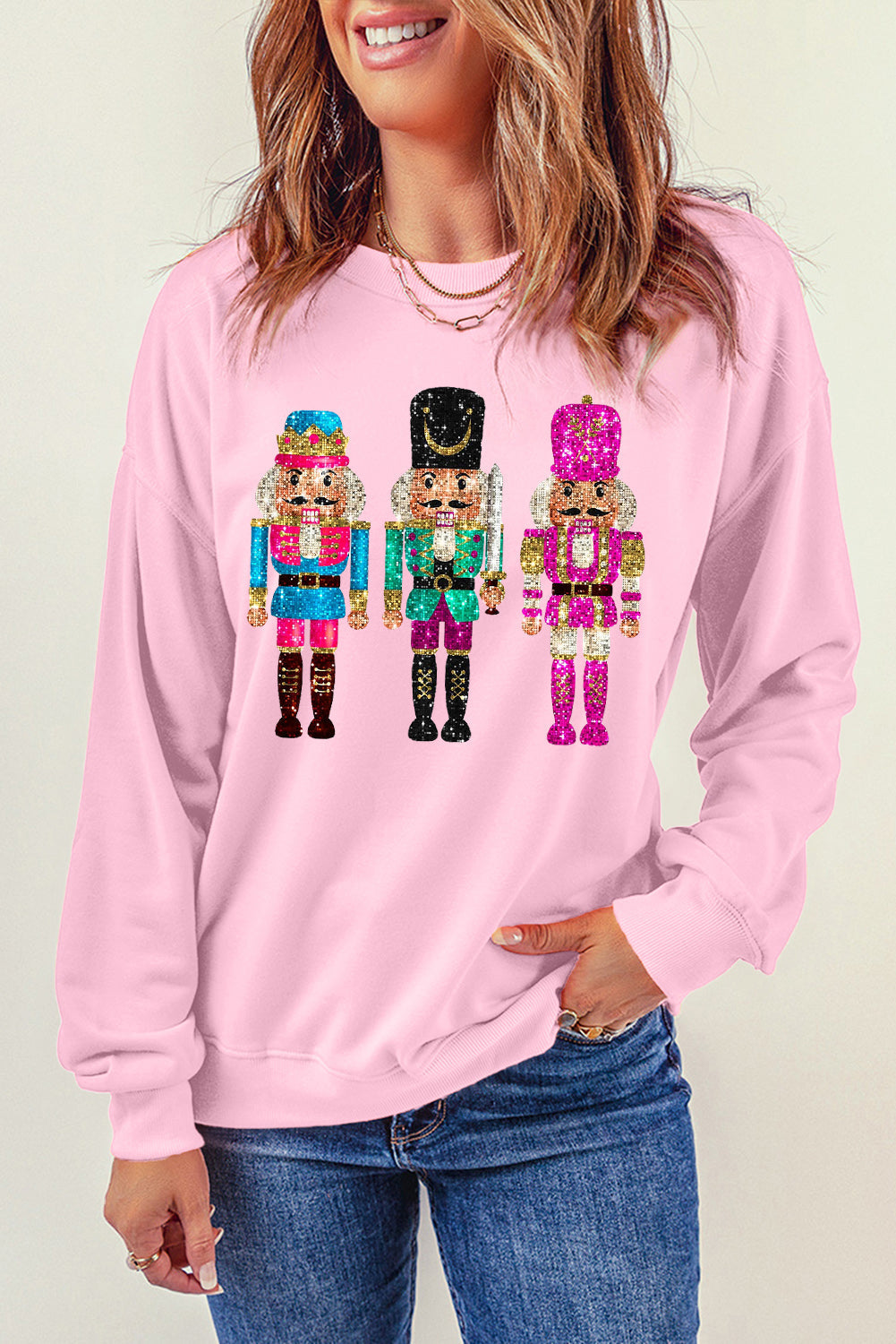Christmas Nutcracker Drop Shoulder Sweatshirt