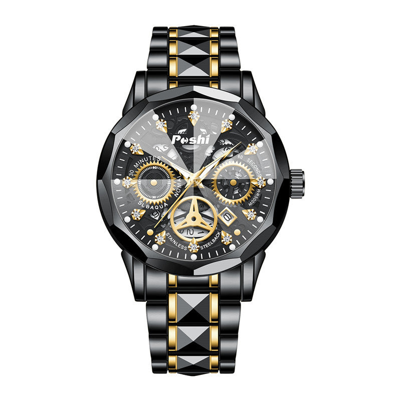 Men's Quartz Watch with Luminous and Waterproof Features