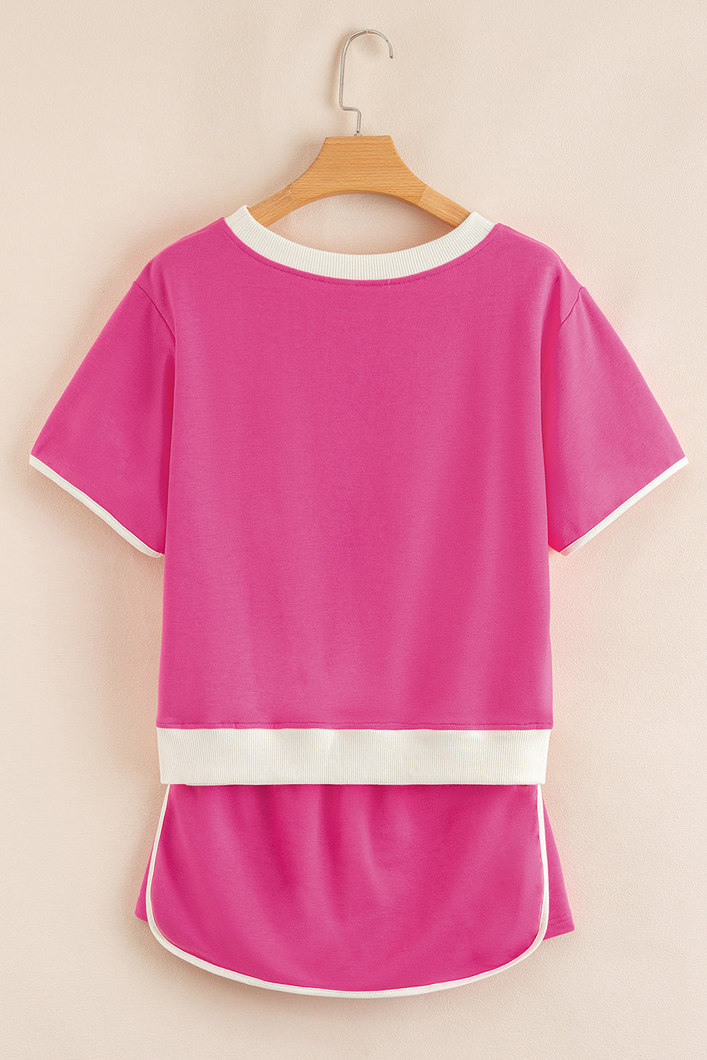 Colorblock Short Sleeve T-Shirt and Skort Set
