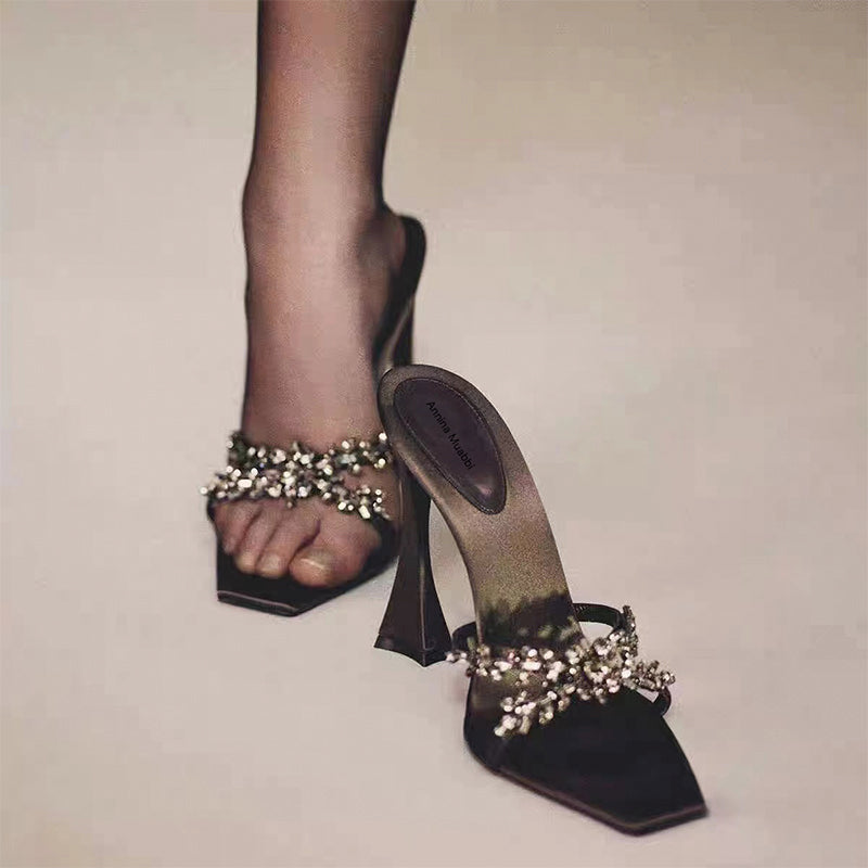 Rhinestone Chain High Heel