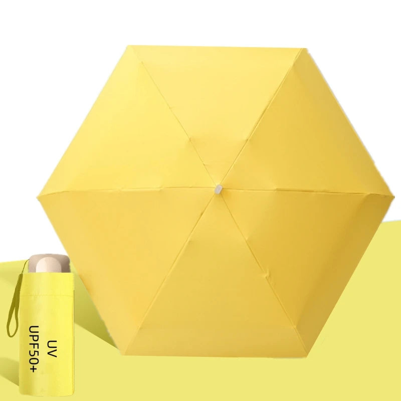 UPF50+ Umbrella Mini Pocket Sun Shade Umbrella Portable Vinyl Folding Rain Travel Umbrella UV Protection Parasol Capsule