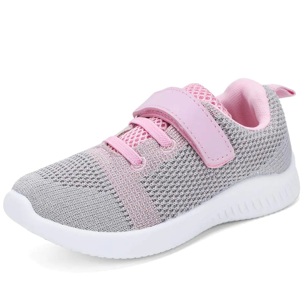 nerteo Toddler/Little Kid Boys Girls Shoes Running/Walking Sports Sneakers 1 Little Kid Light Grey/Pink - # GIAA71710002