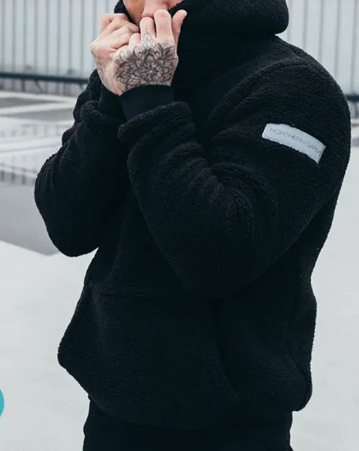 Boys Men's Jacket Fashion Hooded Plush Sweater - # BOAA13510022