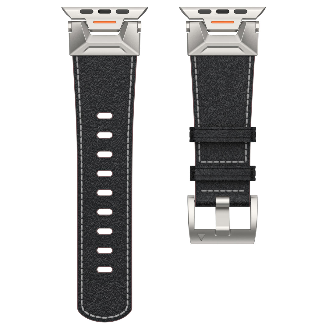 Mecha-Inspired Vintage Leather Band for Apple Watch