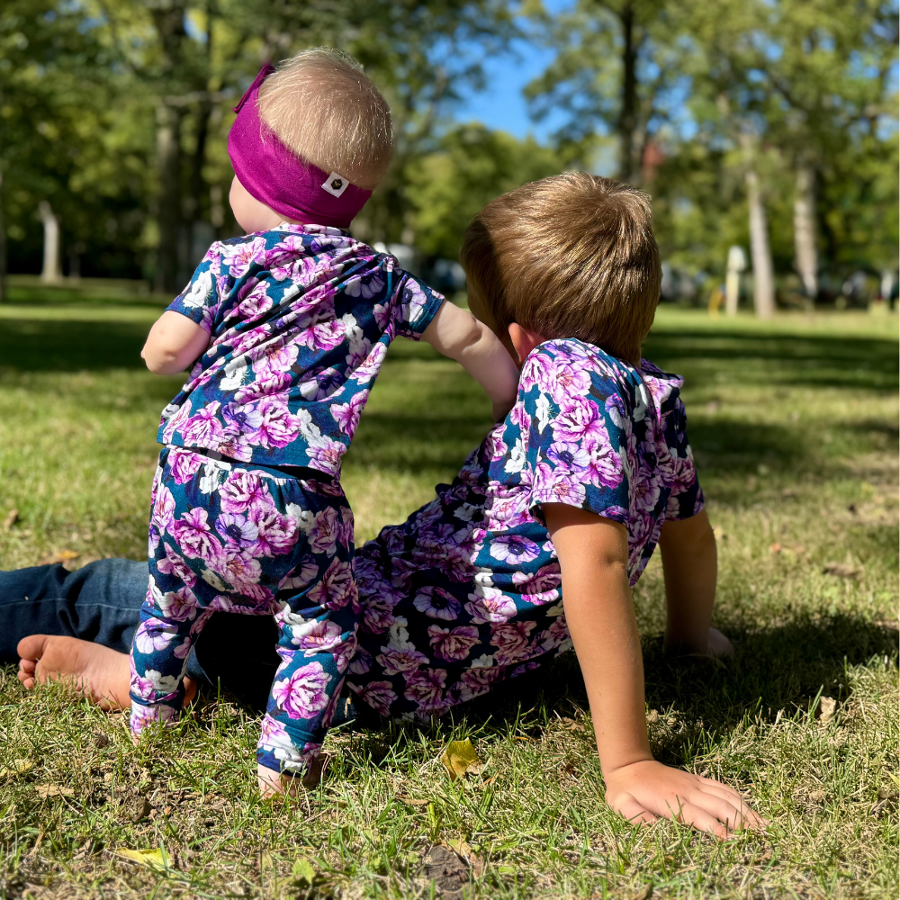 Bamboo Short Sleeve Romper in Adele