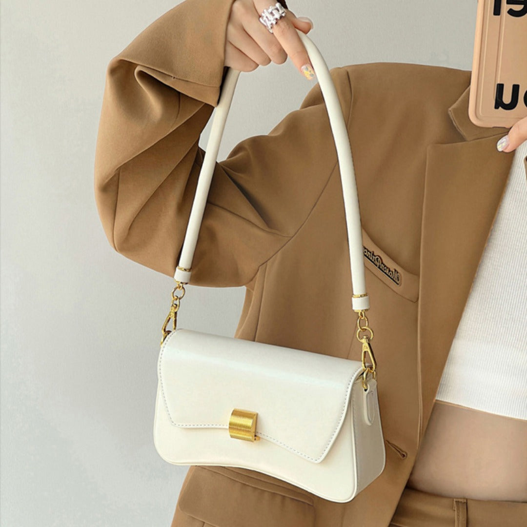 Elegant Small Crossbody Bag Female White – Simple Fashion Shoulder Bag with Modern Square Design