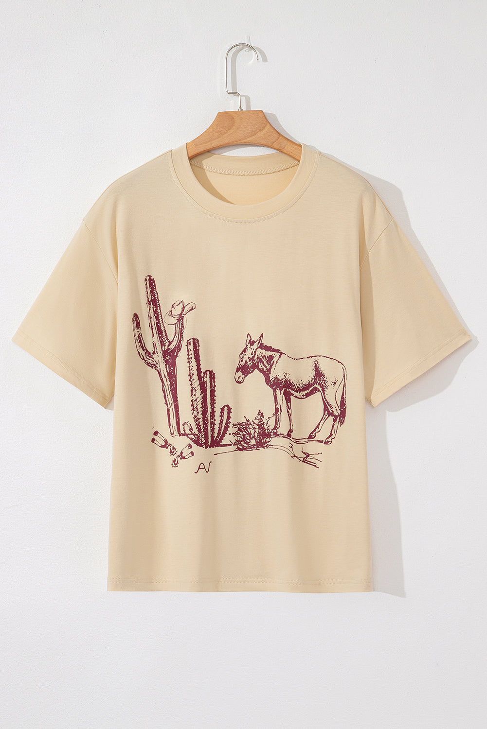 Plus Size Western Burro Cactus Crew Neck Tee