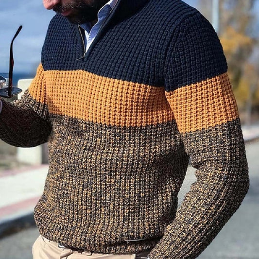 Men's Casual Color Block Sweater
