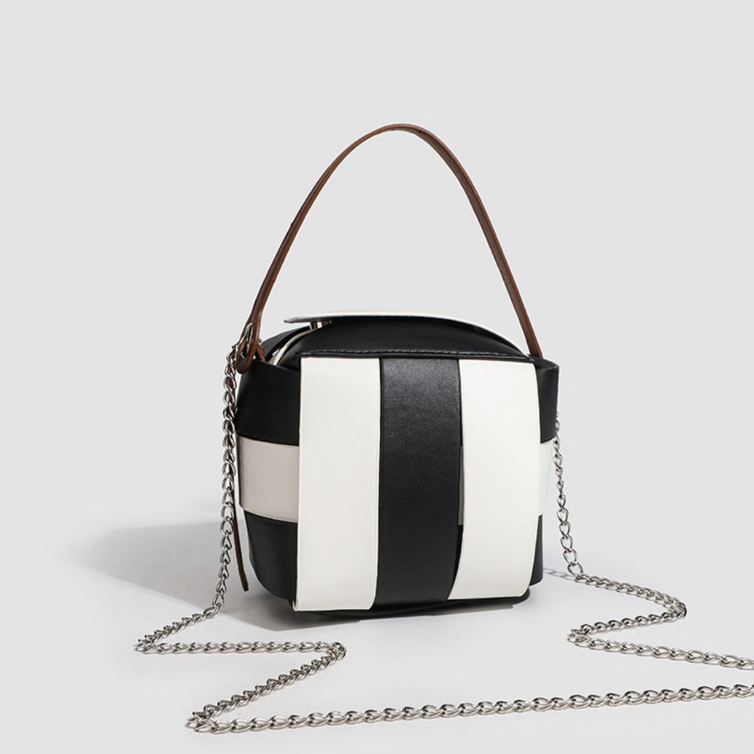 Fashion Contrasting Color PU Stylish Daily Commuter Bag - Simple Women's Shoulder Bag & Small Crossbody Tote