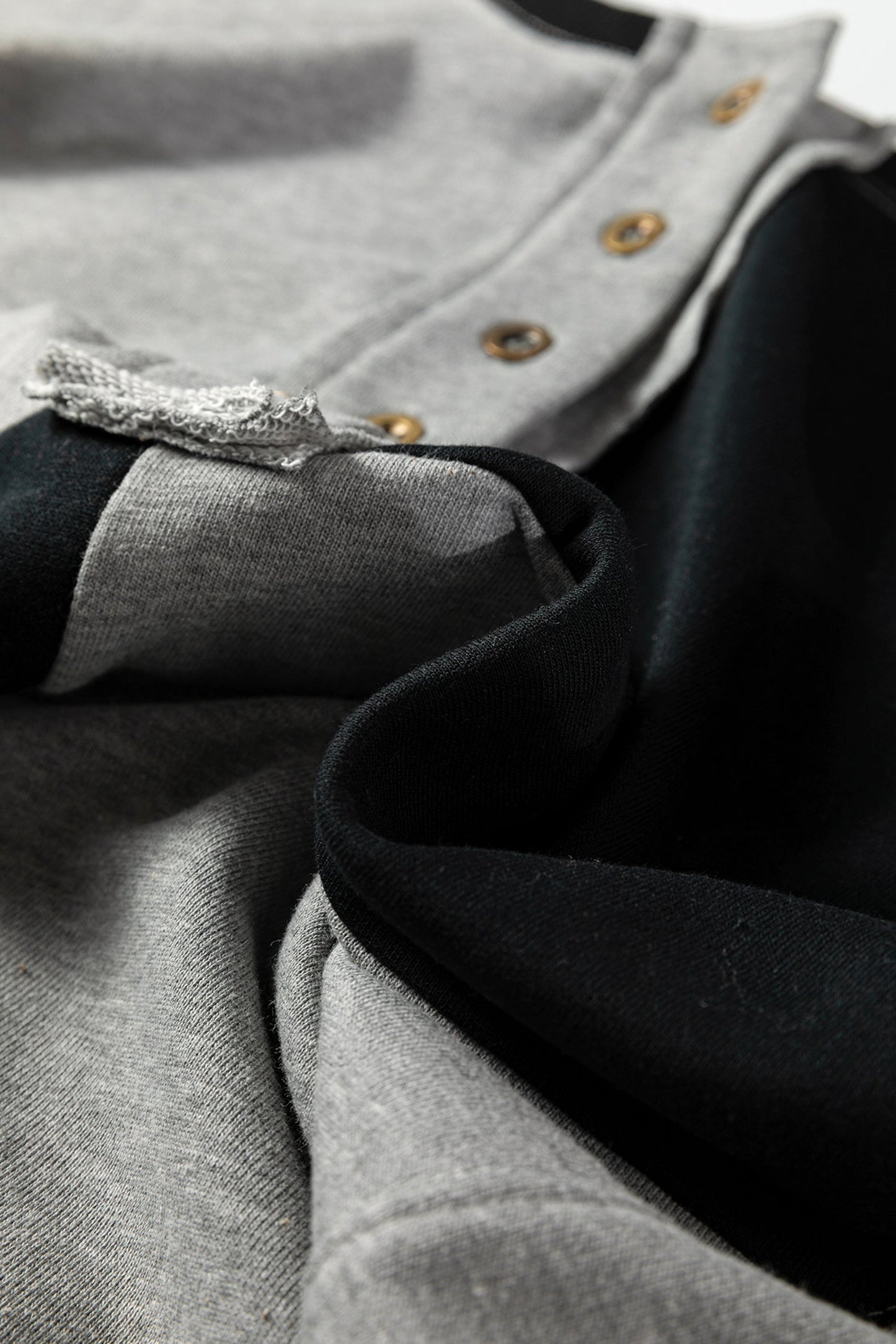 Colorblock Crewneck Henley Sweatshirt