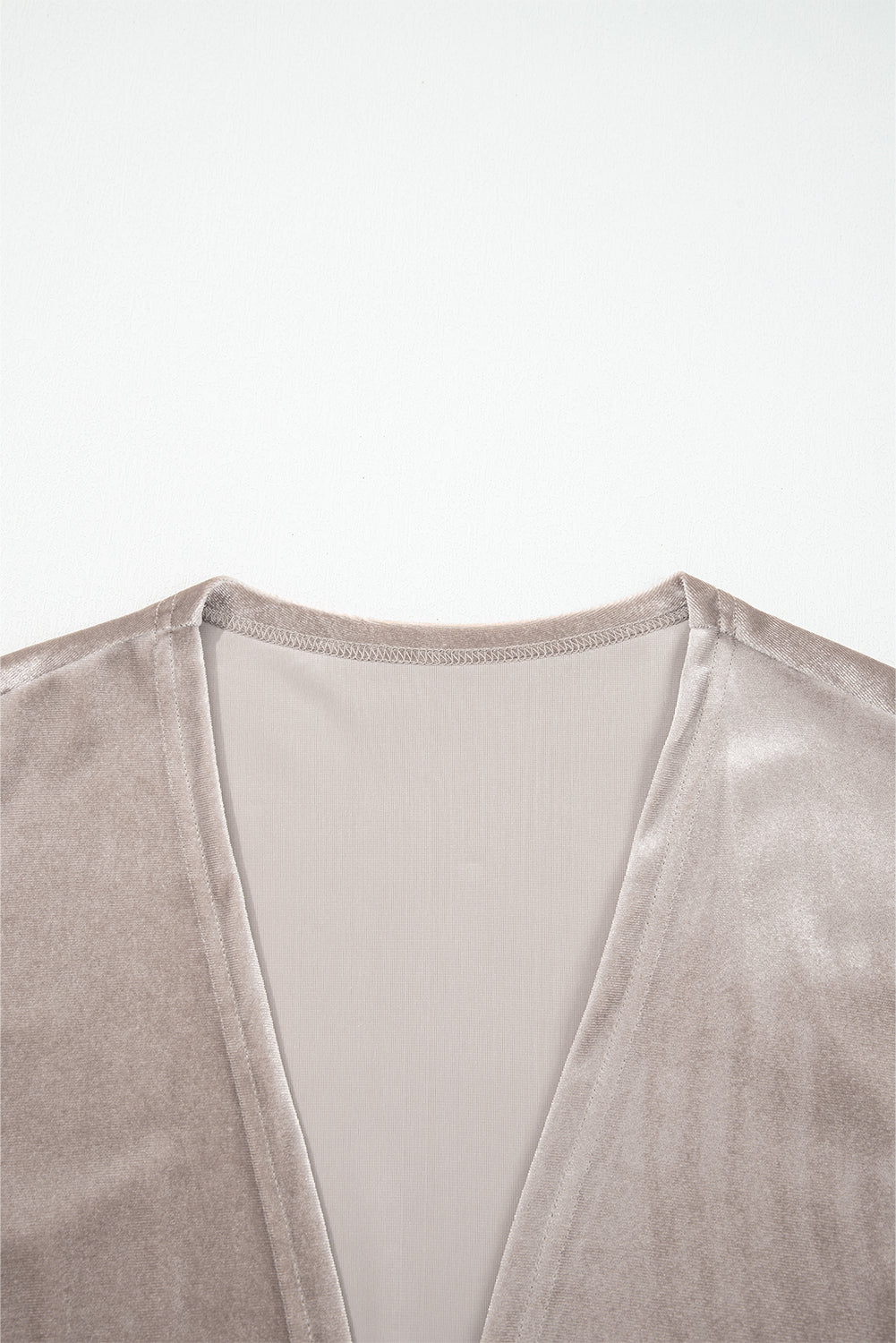 Velvet 3/4 Sleeve Open Front Kimono