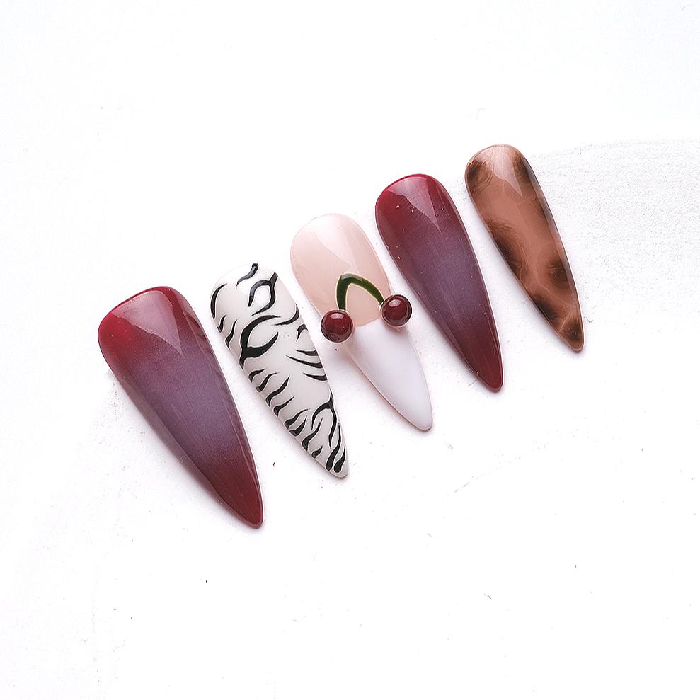 1076 Handmade Nail Wear Nail Art Reusable Press on Nails False Nails