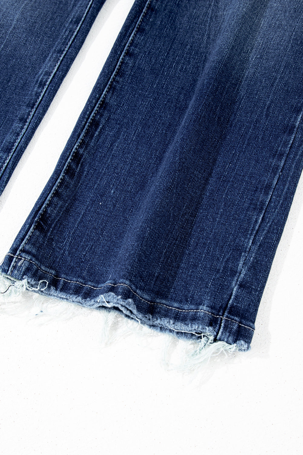 Solid Mineral Wash Raw Hem Flared Jeans