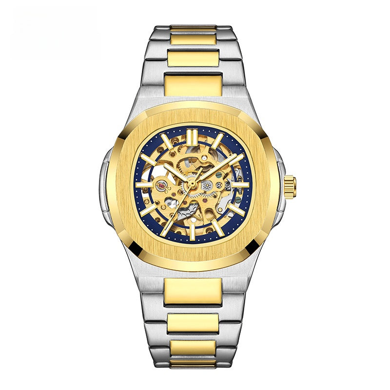 Double-sided hollowed-out luminous men's watch