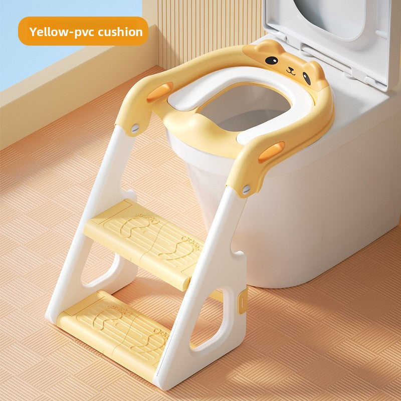 Foldable stepped auxiliary stool toilet