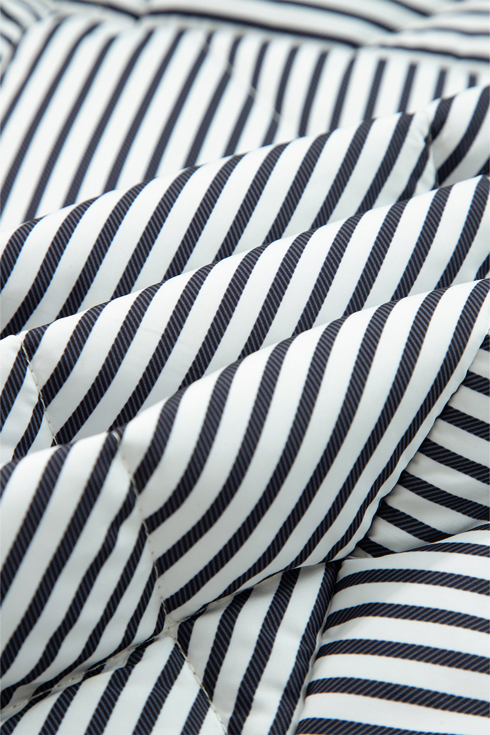 Stripe Contrast Trim Snap Button Collared Vest