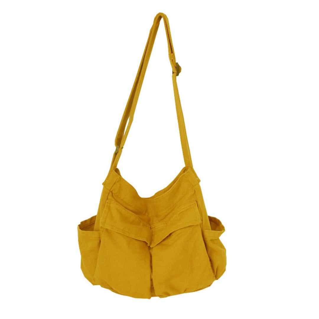 Retro Tooling Women's Shoulder Bag - Stylish Crossbody Canvas Bag with Large Capacity for Everyday Street Leisure