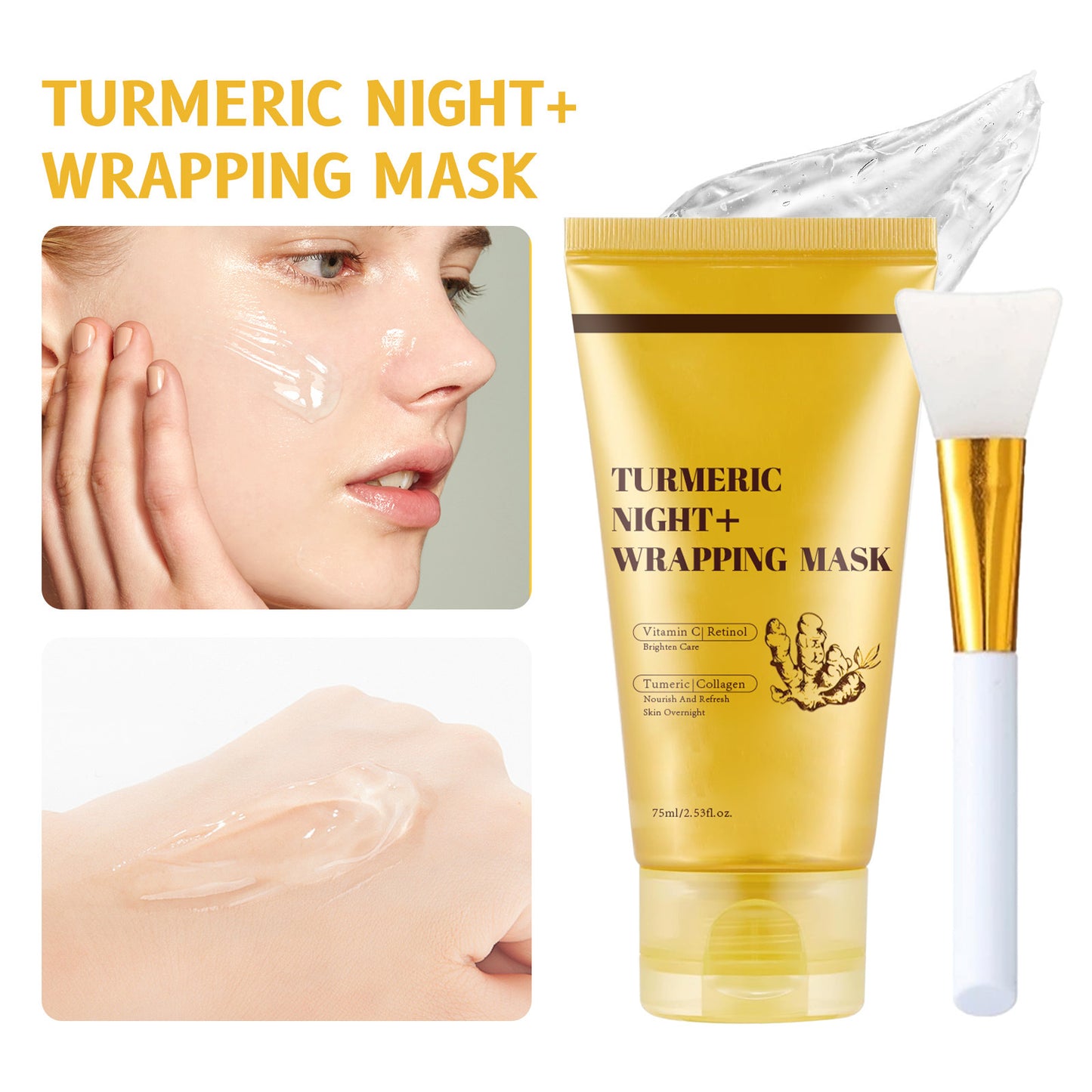 Turmeric Collagen Night Mask with Applicator Brush