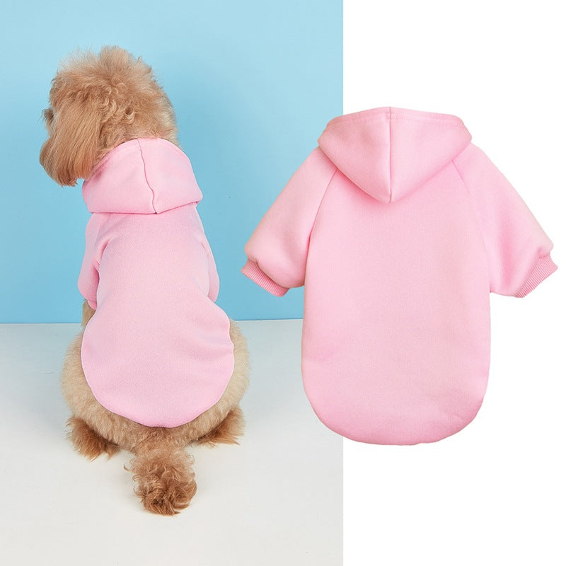 Classic Solid Color Hooded Pet Sweater for Dogs and Cats