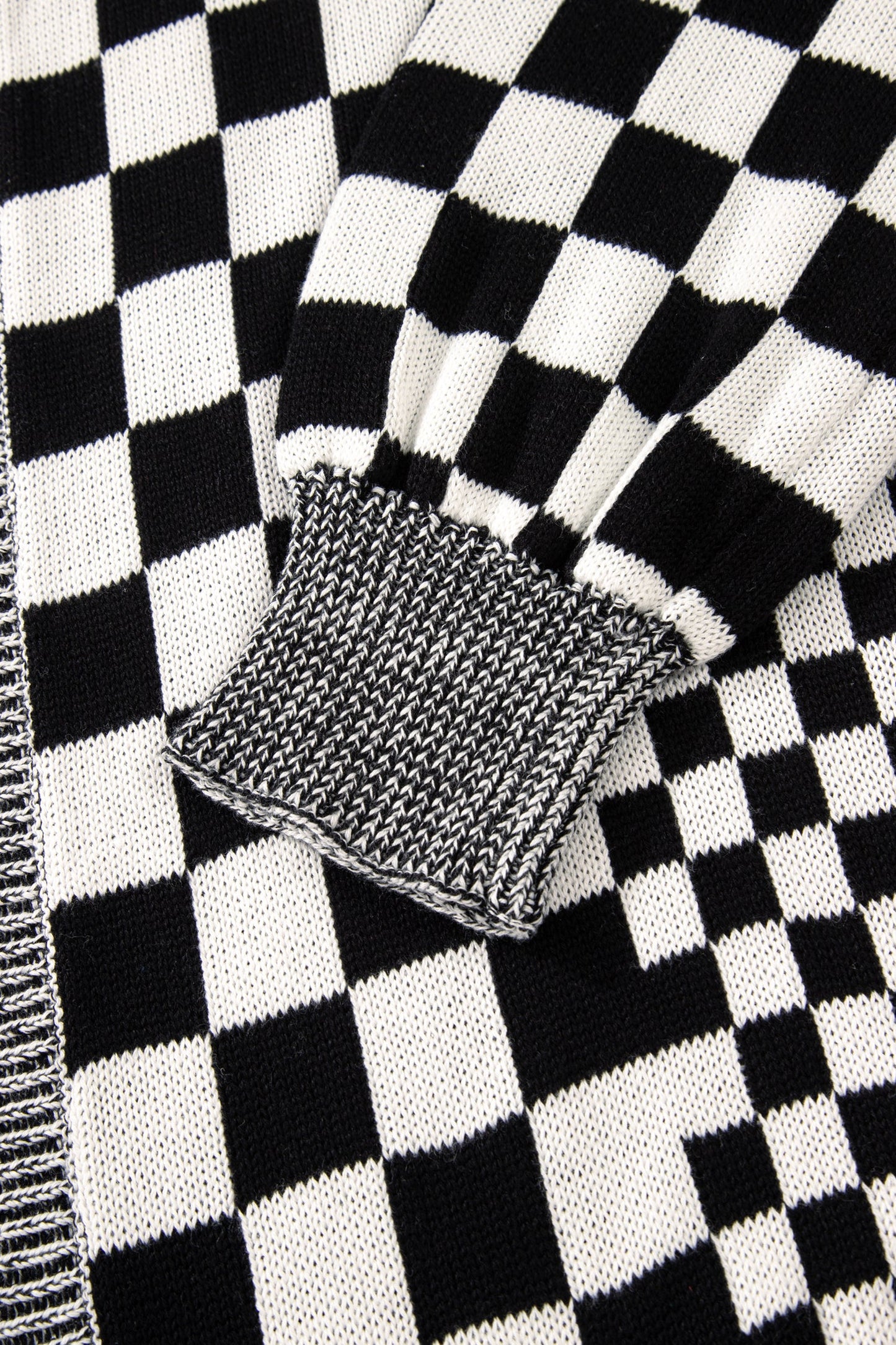 Plus Size Checker Drop Shoulder Open Front Cardigan