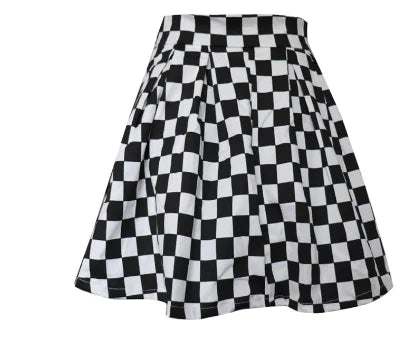 Dark Girl High Waist Plaid Stitching Skirt - # GIAA23710001