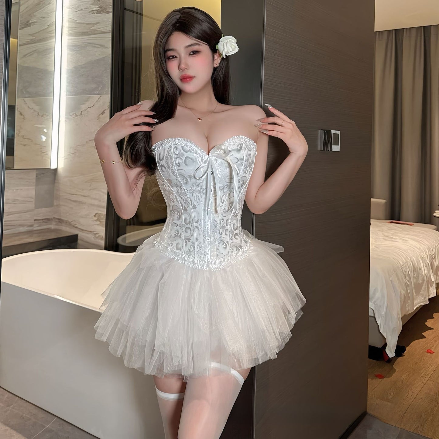 Jacquard shaping dress set