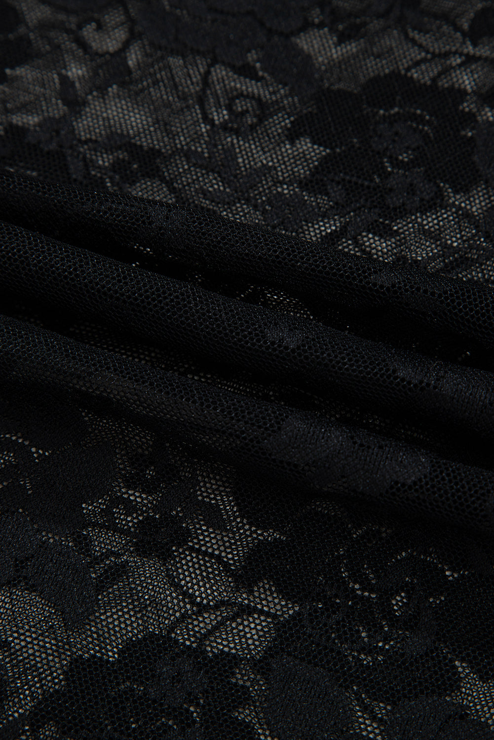 Floral Lace Sheer Mesh Long Sleeve Top