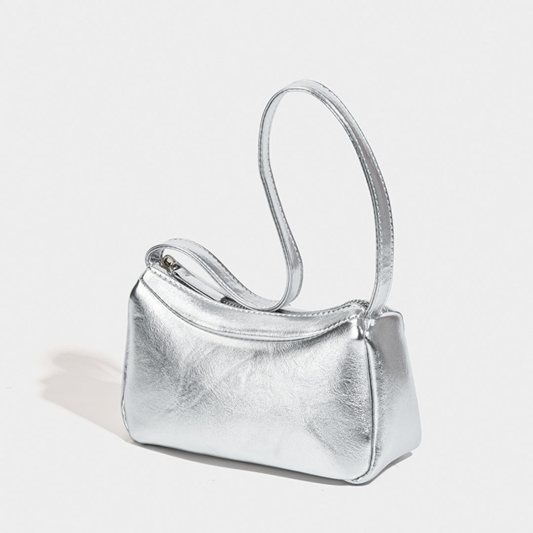 Silver small shoulder bag Design Underarm Bag, Bag Women's Summer Temperament Versatile Shoulder Bag  Hobo Handbag