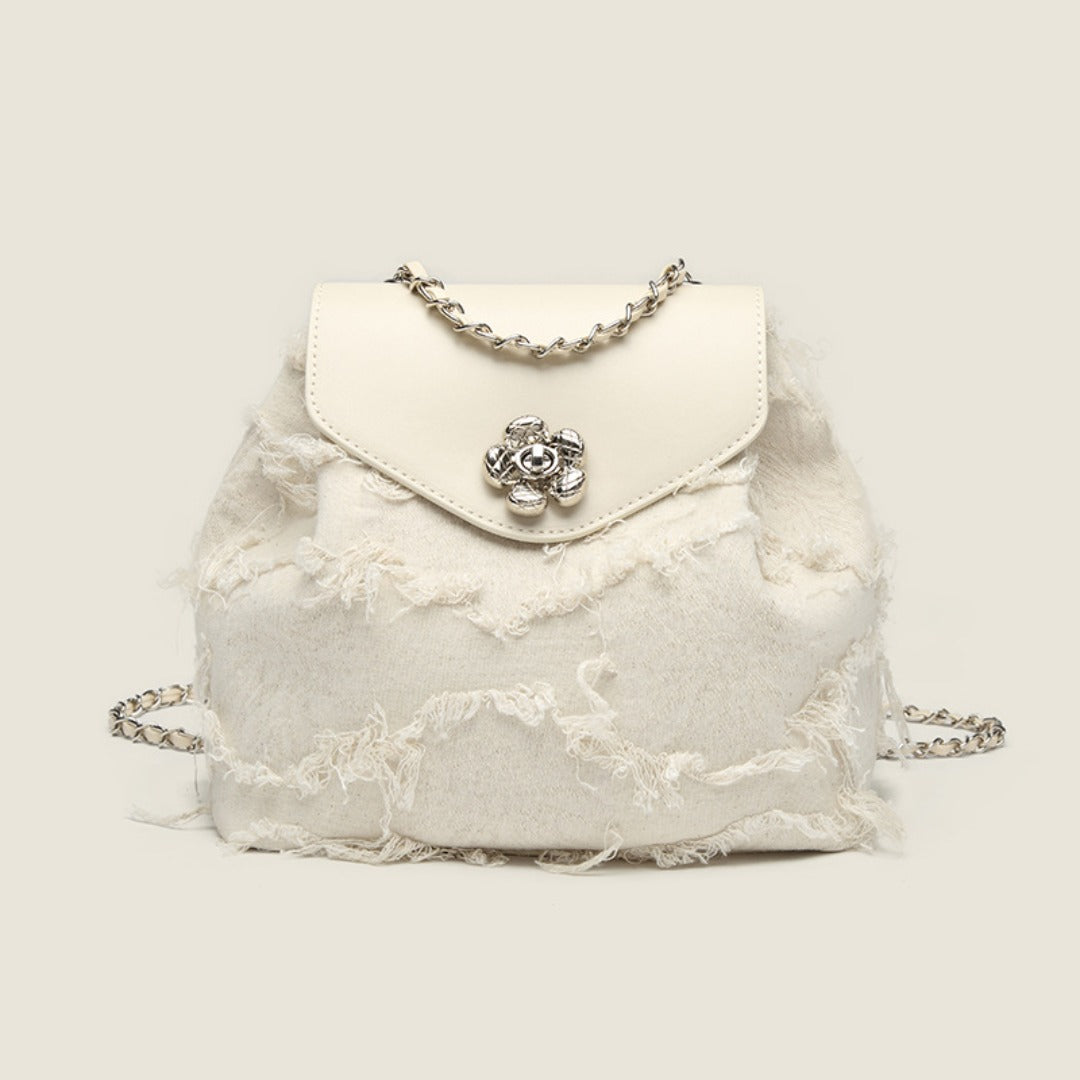 Backpack purse for women, design fashion casual chain backpack, small shoulder backpack