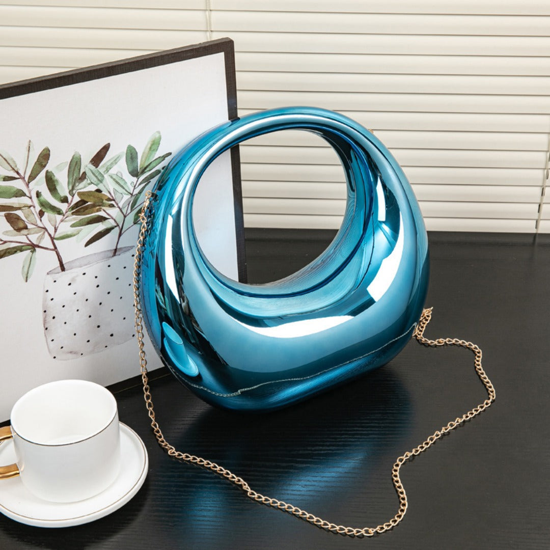 Elegant evening Bag – Gold and Silver Dinner Bag, Stylish Makeup Acrylic Bag, Perfect Prom Bag, Party Purse, and Wedding Clutch