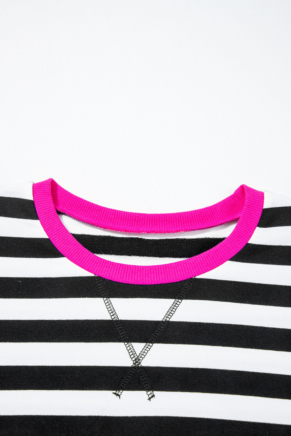 Stripe Contrast Ribbed Top and Shorts Set