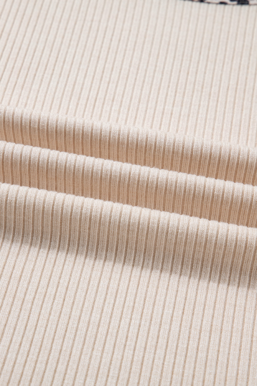 Plus Size Leopard Contrast Trim Ribbed Knit Top