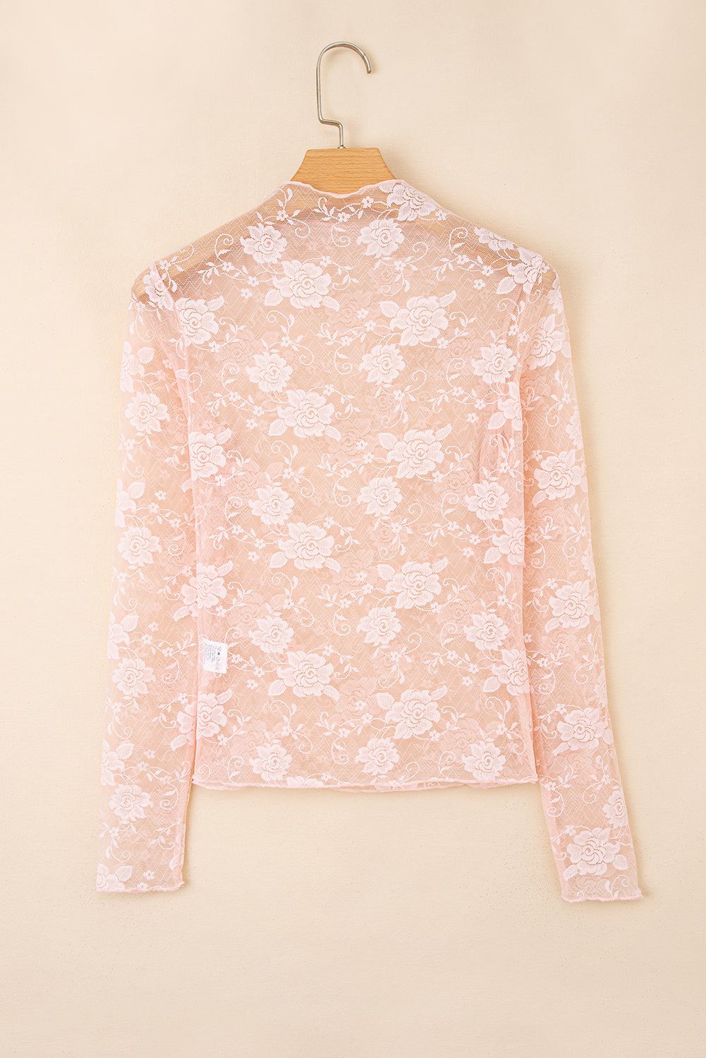 Floral Lace Sheer Mesh Long Sleeve Top