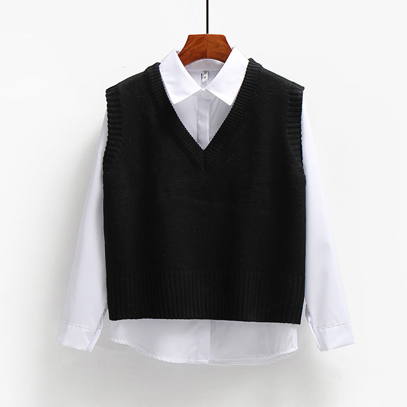 V-neck sweater, vest, jacket
