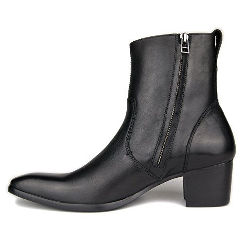 Dress Boot for Men Leather Chelsea Boots Mild Heel Shoes OS-JY002-US