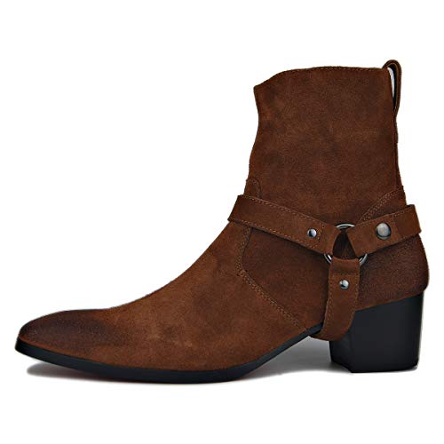 Dress Boot for Men Suede Leather with Belt Chelsea Boots OS-JY002-US